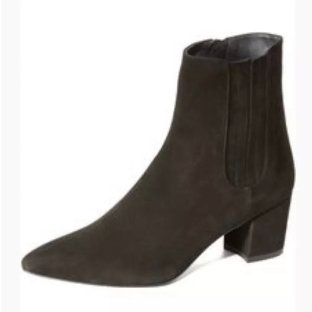 Stuart Weitzman Basis Bootie Suede Anthracite Gray